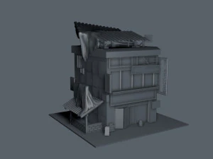 sebuah toko pakaian tua Model 3D