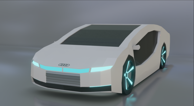 audi a9 futuristic concept car low-poly 3D Model .c4d .max .obj .3ds .fbx .stl .blend 