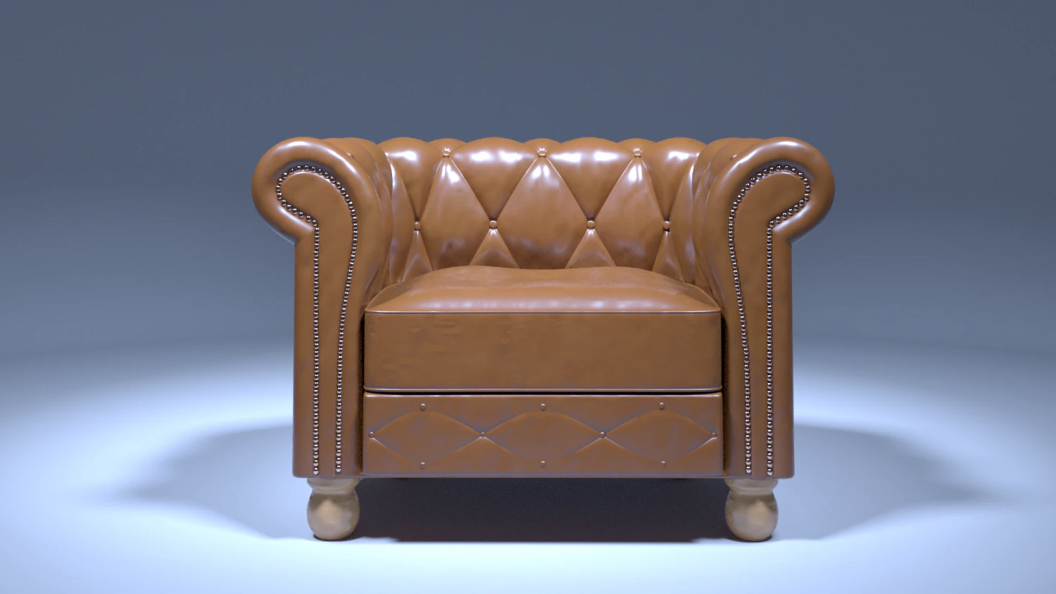 chesterfield armchair 3D Model .c4d .max .obj .3ds .fbx .stl .blend 