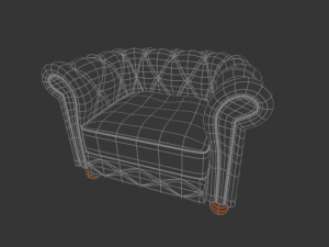 chesterfield armchair 3D 모델