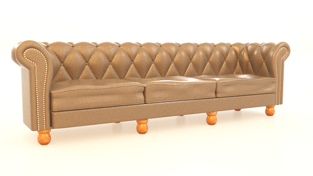 chesterfield armchair 3 seats 3D Model .c4d .max .obj .3ds .fbx .stl .blend 