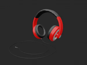stereo headphones with cable and p3 plug 3D Model