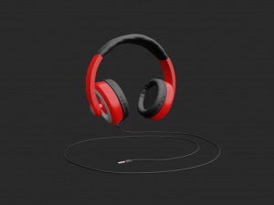 stereo headphones with cable and p3 plug 3D Model