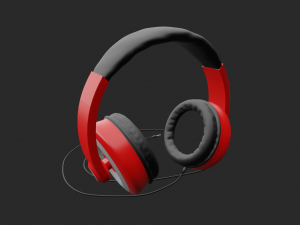 stereo headphones with cable and p3 plug 3D Model