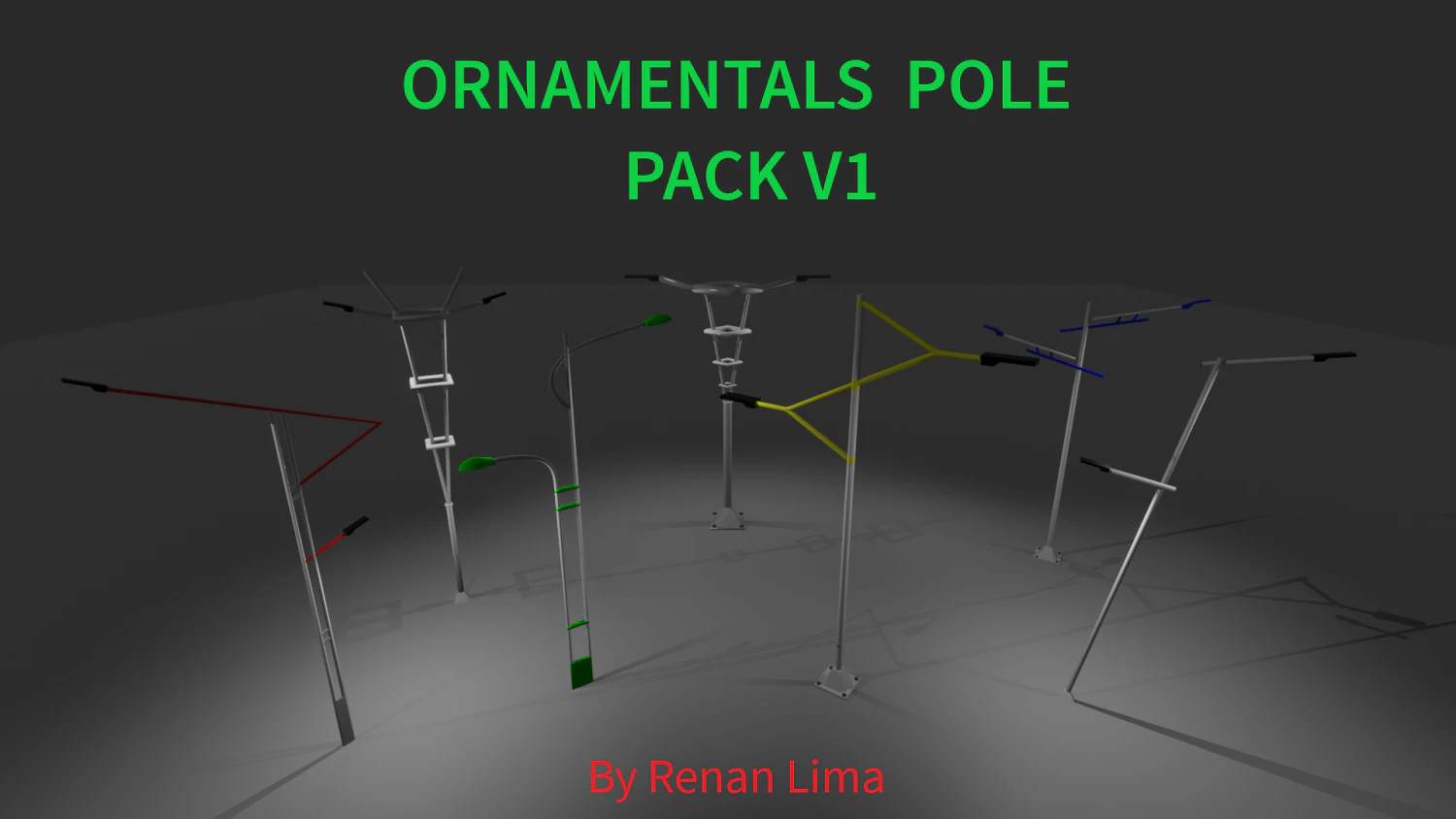 ornamental post - pack v1 3D Model .c4d .max .obj .3ds .fbx .stl .blend 
