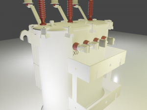 three-phase and single-phase transformer - brazilian style Model 3D