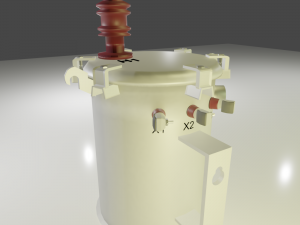 three-phase and single-phase transformer - brazilian style Model 3D