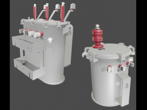 three-phase and single-phase transformer - brazilian style 3D Model