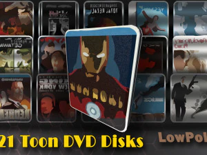 Confezione da 21 cartoni animati di dischi dvd Modello 3D
