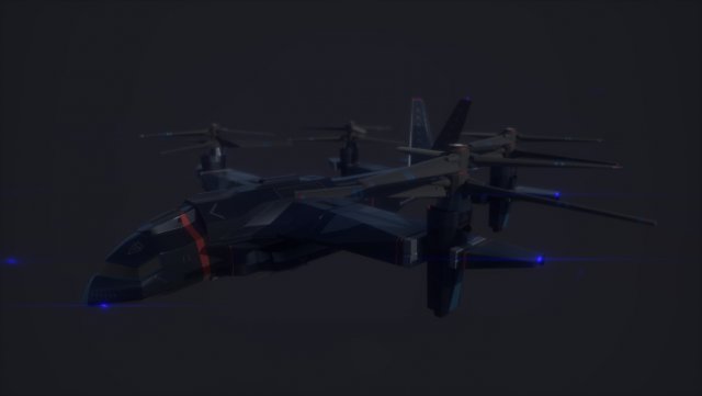 vtol v-48 - night eagle 3D Model .c4d .max .obj .3ds .fbx .stl .blend 