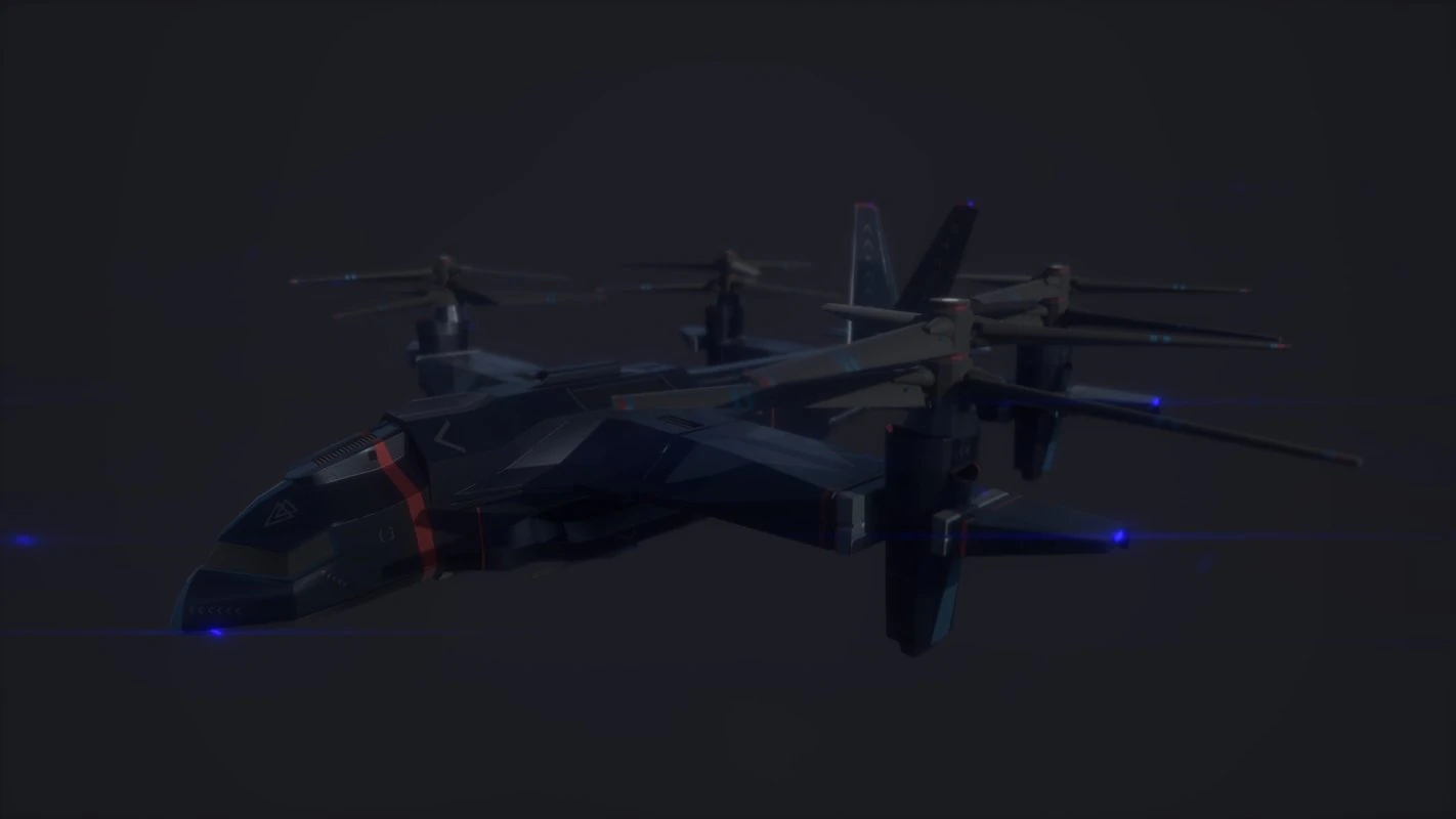 vtol v-48 - night eagle 3D Model .c4d .max .obj .3ds .fbx .stl .blend