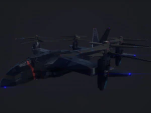 vtol v-48 - night eagle 3D Model