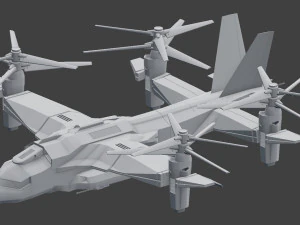vtol v-48 - night eagle 3D Model