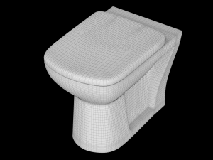 floor mount ewc toilet Model 3D