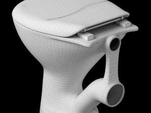 floor mount ewc p trap toilet Model 3D
