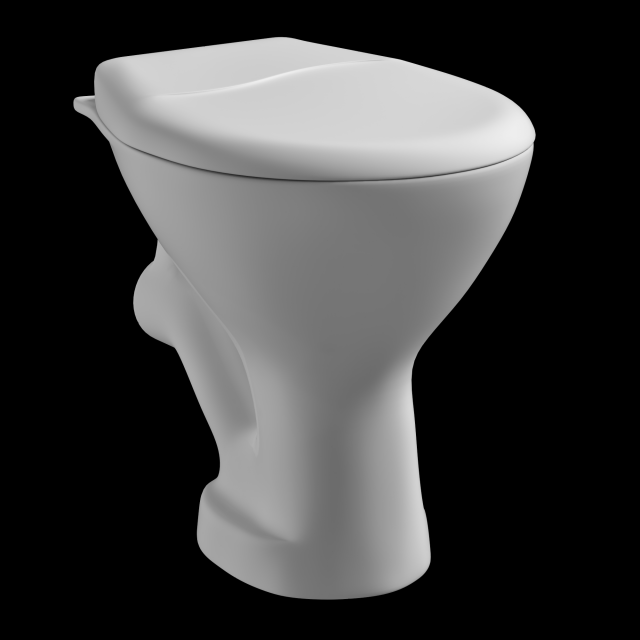 floor mount oval shape ewc toilet modeled in 3ds max 3D Model .c4d .max .obj .3ds .fbx .stl .blend 