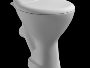 floor mount oval shape ewc toilet modeled in 3ds max 3D Model