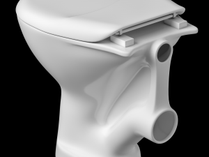 floor mount oval shape ewc toilet modeled in 3ds max 3D Model