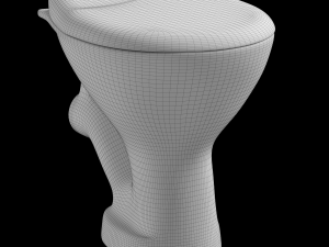 floor mount oval shape ewc toilet modeled in 3ds max 3D Model