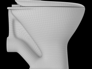floor mount oval shape ewc toilet modeled in 3ds max 3D Model