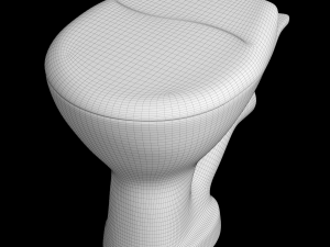 floor mount oval shape ewc toilet modeled in 3ds max 3D Model