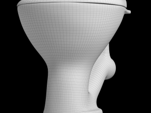 floor mount oval shape ewc toilet modeled in 3ds max 3D Model