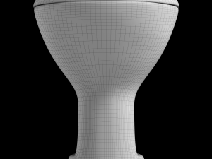 floor mount oval shape ewc toilet modeled in 3ds max 3D Model