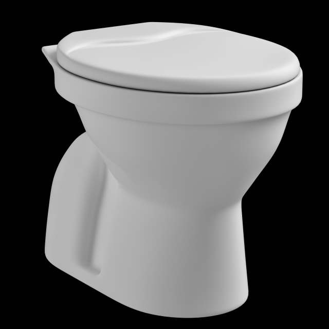 floor mount oval shape ewc toilet modeled in 3ds max Model 3D .c4d .max .obj .3ds .fbx .stl .blend 