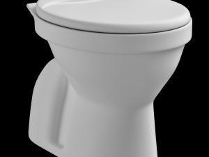 floor mount oval shape ewc toilet modeled in 3ds max 3D Model