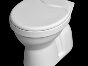 फ़्लोर माउंट ओवल आकार का ईडब्ल्यूसी शौचालय 3डीएस मैक्स में तैयार किया गया 3D मॉडल