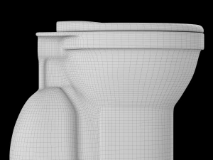 फ़्लोर माउंट ओवल आकार का ईडब्ल्यूसी शौचालय 3डीएस मैक्स में तैयार किया गया 3D मॉडल