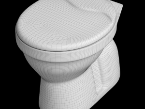 floor mount oval shape ewc toilet modeled in 3ds max Model 3D