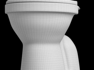 फ़्लोर माउंट ओवल आकार का ईडब्ल्यूसी शौचालय 3डीएस मैक्स में तैयार किया गया 3D मॉडल