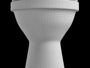 floor mount oval shape ewc toilet modeled in 3ds max Model 3D
