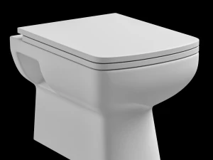 3ds max'te modellenen zemine monte dikd&ouml;rtgen şekilli ewc tuvalet 3D Model