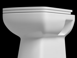 floor mount rectangle shape ewc toilet modeled in 3ds max Modèle 3D