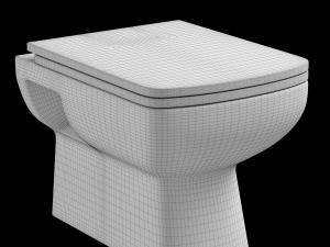 floor mount rectangle shape ewc toilet modeled in 3ds max Modèle 3D