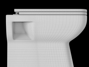 floor mount rectangle shape ewc toilet modeled in 3ds max Modèle 3D