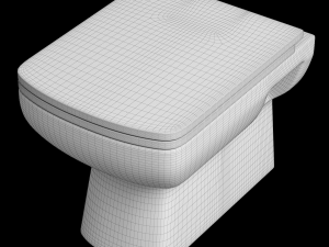floor mount rectangle shape ewc toilet modeled in 3ds max Modèle 3D