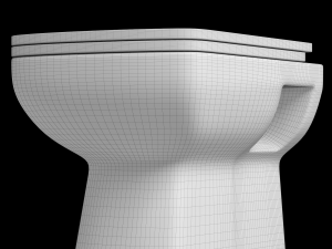 floor mount rectangle shape ewc toilet modeled in 3ds max Modèle 3D