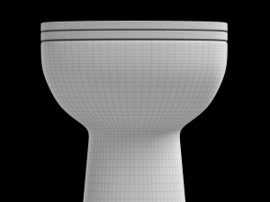 floor mount rectangle shape ewc toilet modeled in 3ds max Modèle 3D