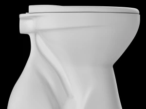 Banheiro ewc de formato oval com montagem no ch&atilde;o modelado em 3ds max Modelo 3D