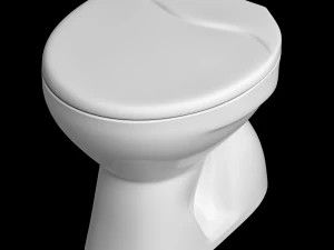 Banheiro ewc de formato oval com montagem no ch&atilde;o modelado em 3ds max Modelo 3D