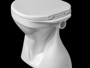 Banheiro ewc de formato oval com montagem no ch&atilde;o modelado em 3ds max Modelo 3D