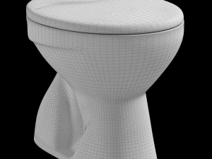 Banheiro ewc de formato oval com montagem no ch&atilde;o modelado em 3ds max Modelo 3D