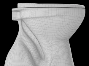 Banheiro ewc de formato oval com montagem no ch&atilde;o modelado em 3ds max Modelo 3D