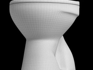 Banheiro ewc de formato oval com montagem no ch&atilde;o modelado em 3ds max Modelo 3D