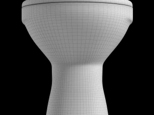 Banheiro ewc de formato oval com montagem no ch&atilde;o modelado em 3ds max Modelo 3D