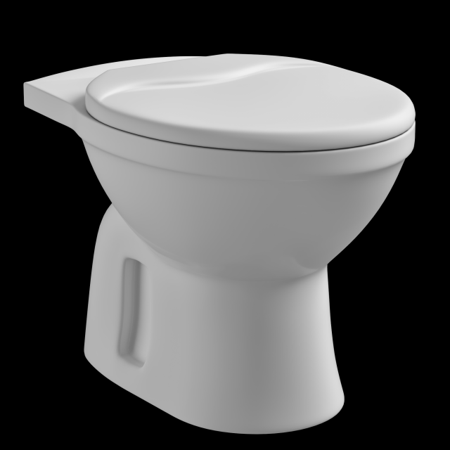 floor mount oval shape ewc toilet modeled in 3ds max Model 3D .c4d .max .obj .3ds .fbx .stl .blend 