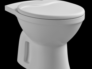 floor mount oval shape ewc toilet modeled in 3ds max 3D Model